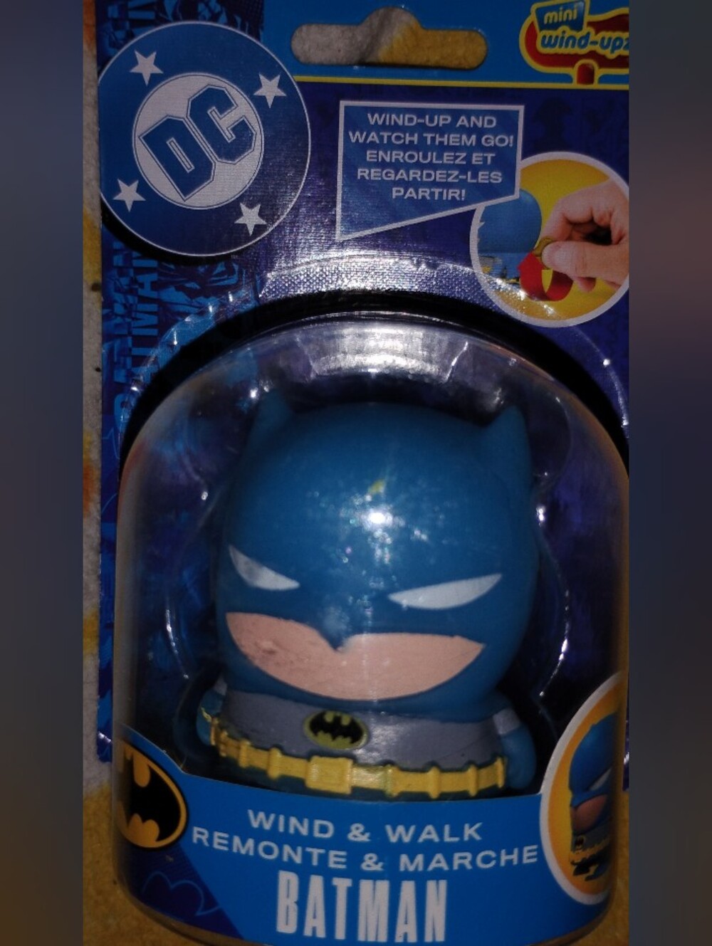 DC Comics Batman Wind-Up and Walk Toy Figure - Blue, Yellow, Black